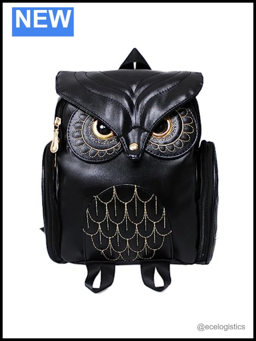 Faux Leather Owl Backpack Mini Cute Purse Handbag Adjustable Straps